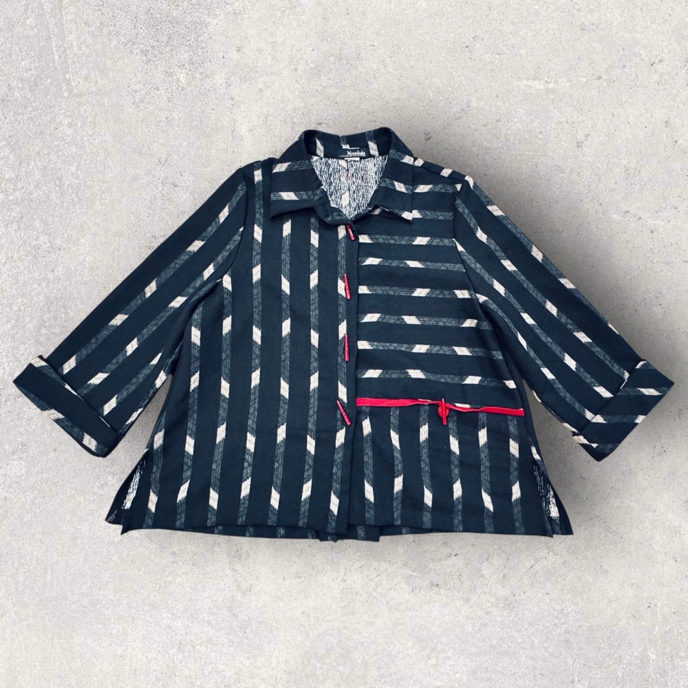 MOONLIGHT BY Y&S FASHION BLACK PRINT BOUTIQUE JACKET/BLOUSE SIZE M